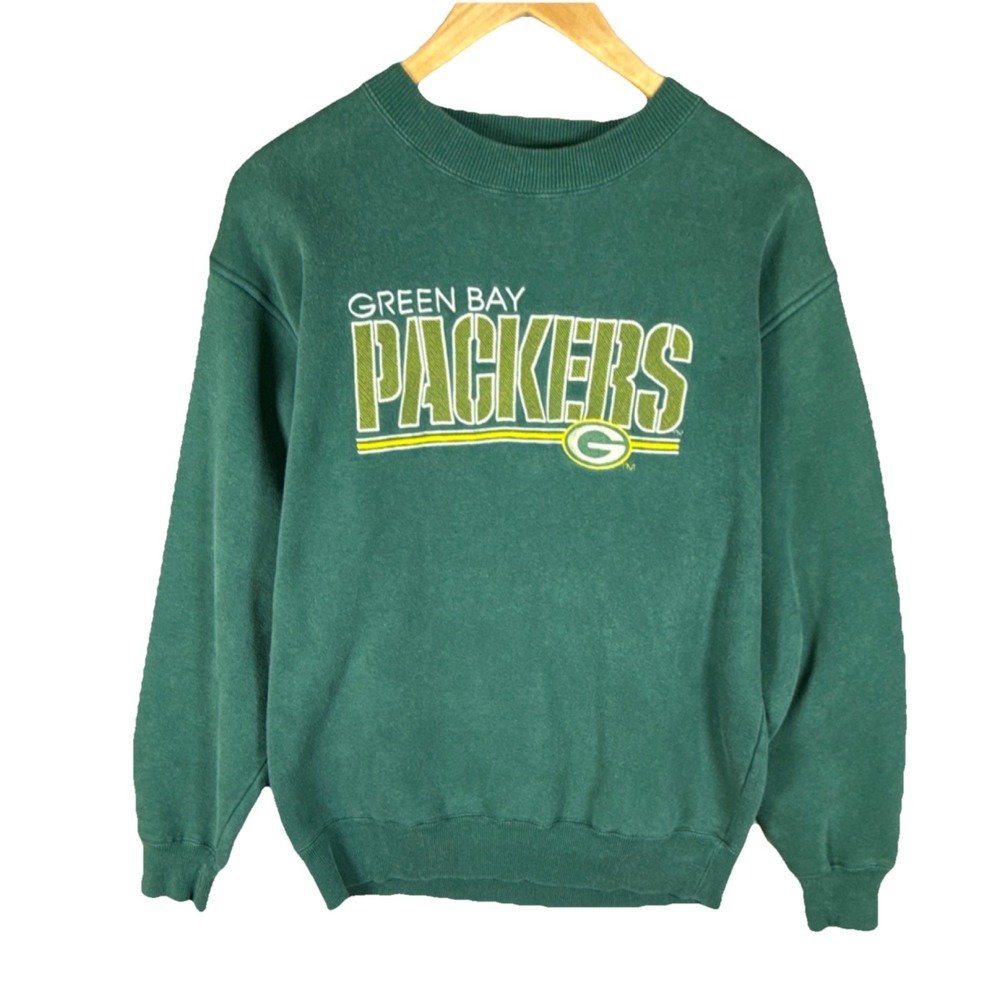 Vintage Majestic Green Bay Packers Football Sweatshirt Green Embroidered‎ L/XL